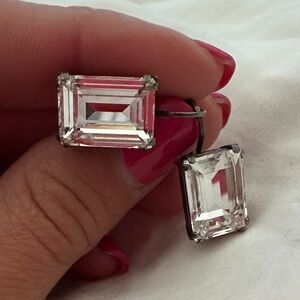 Sabika Elegant Silver Crystal Earrings